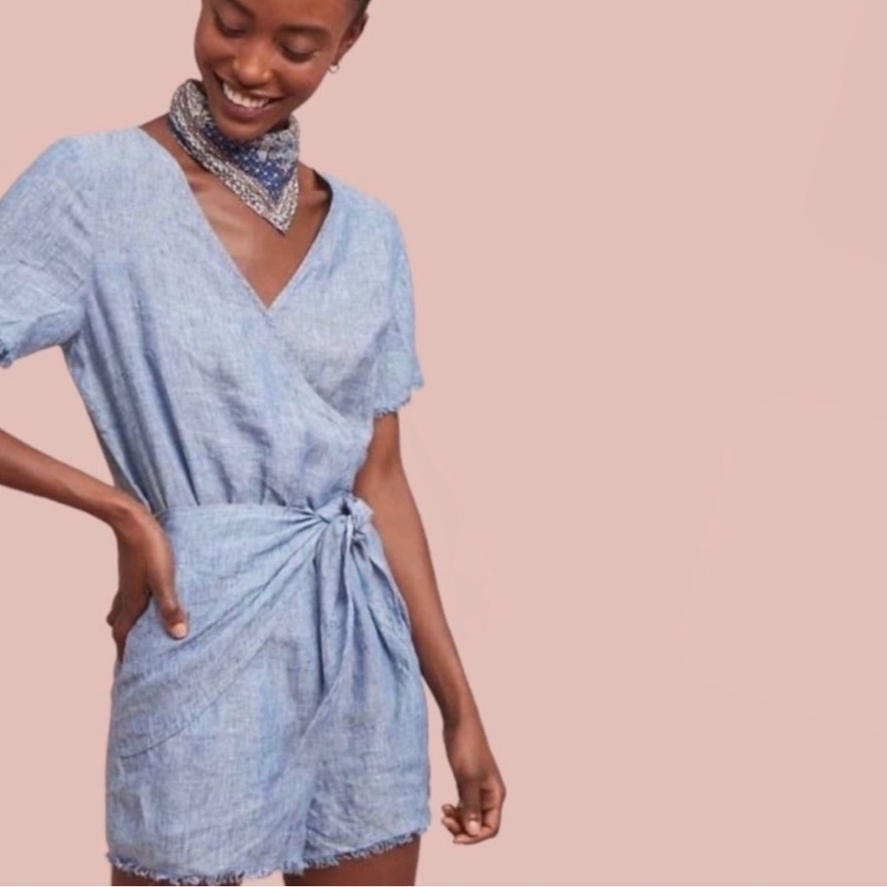 Light Blue Wrap Romper